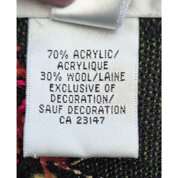 Vintage Talbots Embroidered Beaded Wool Blend Cardigan S – Black Floral Zip - Picture 8 of 10